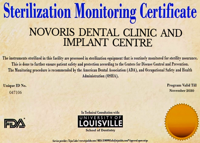 Sterilization monitoring certificate – ADA and OSHA aligned protocols