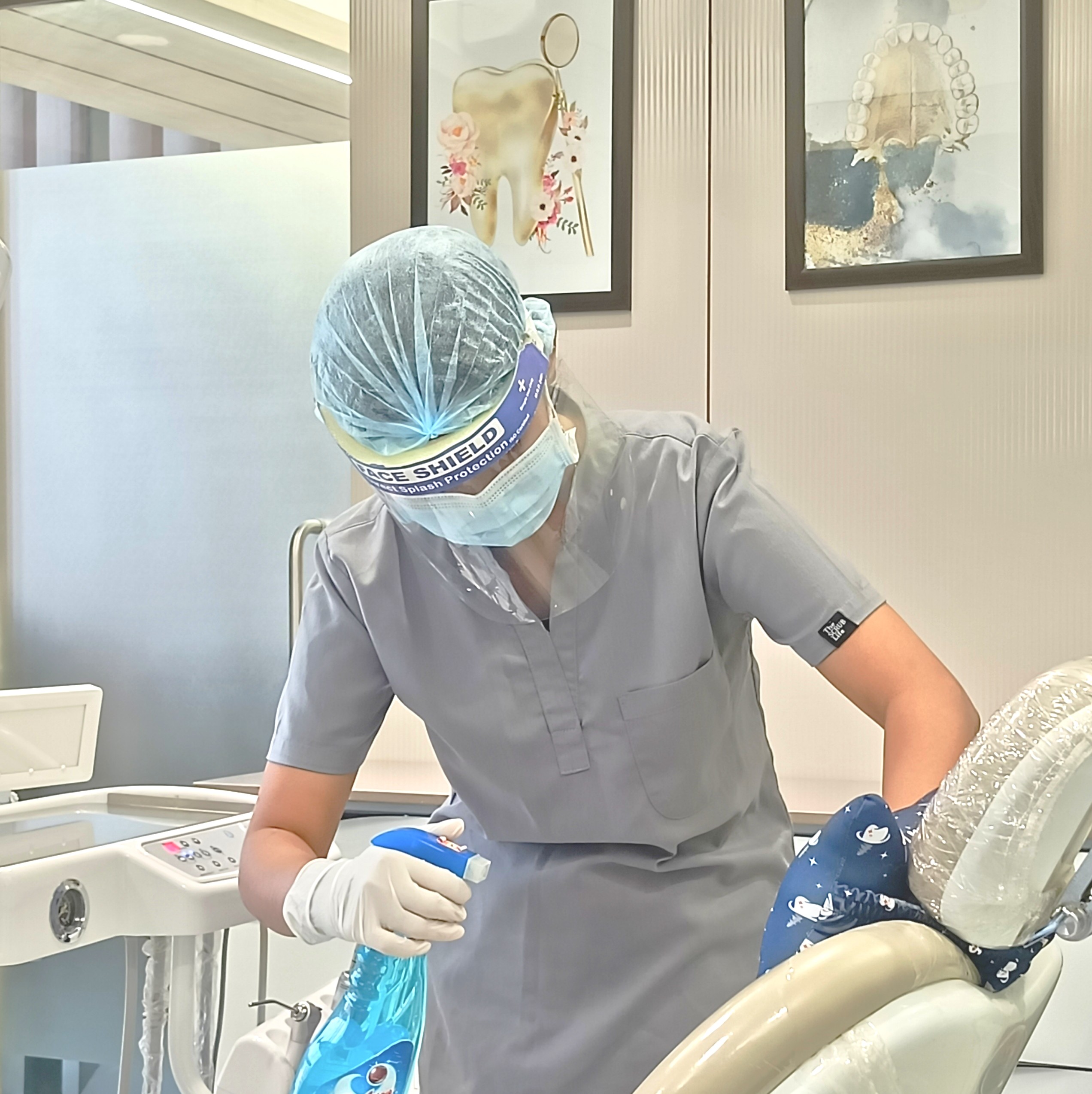 Cleaning and disinfecting dental unit surfaces
