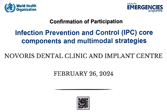 WHO Confirmation of Participation – Infection Prevention and Control core components