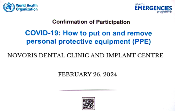 WHO Confirmation of Participation – COVID-19 PPE donning and doffing