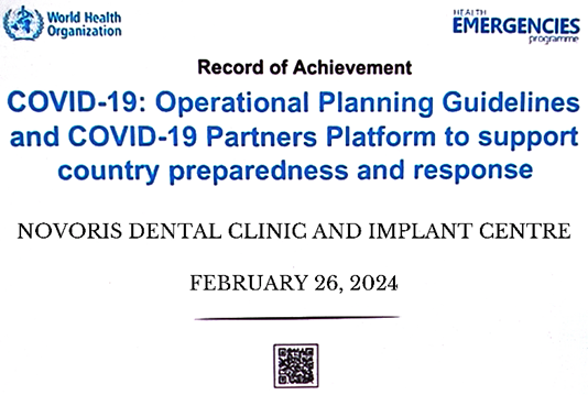 WHO Record of Achievement – COVID-19 Operational Planning Guidelines